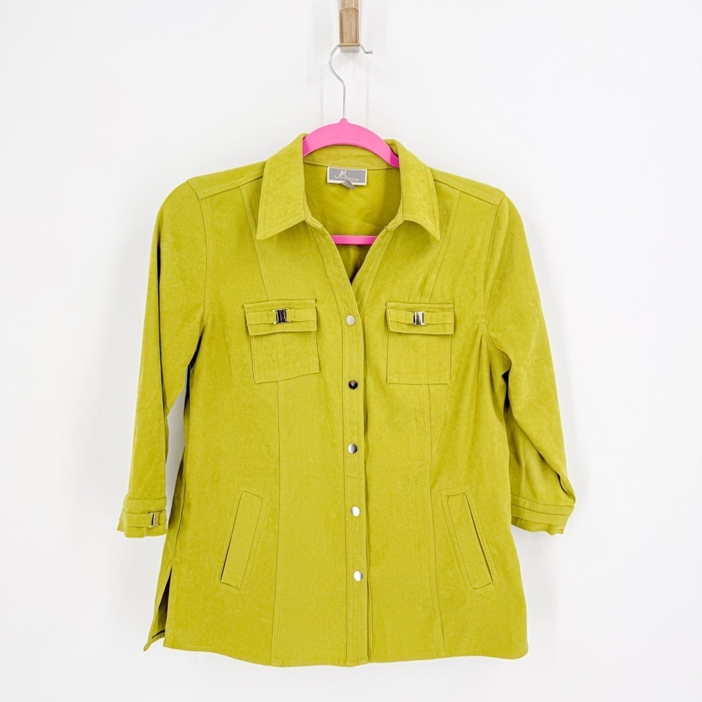 JM Collection Lime Green Button Down Shirt